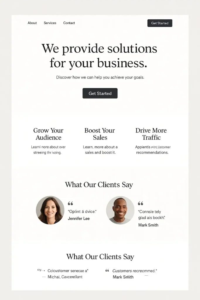 Layout of a Good Homepage Example