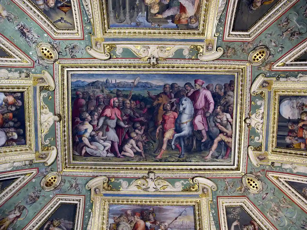 Church interior golden light