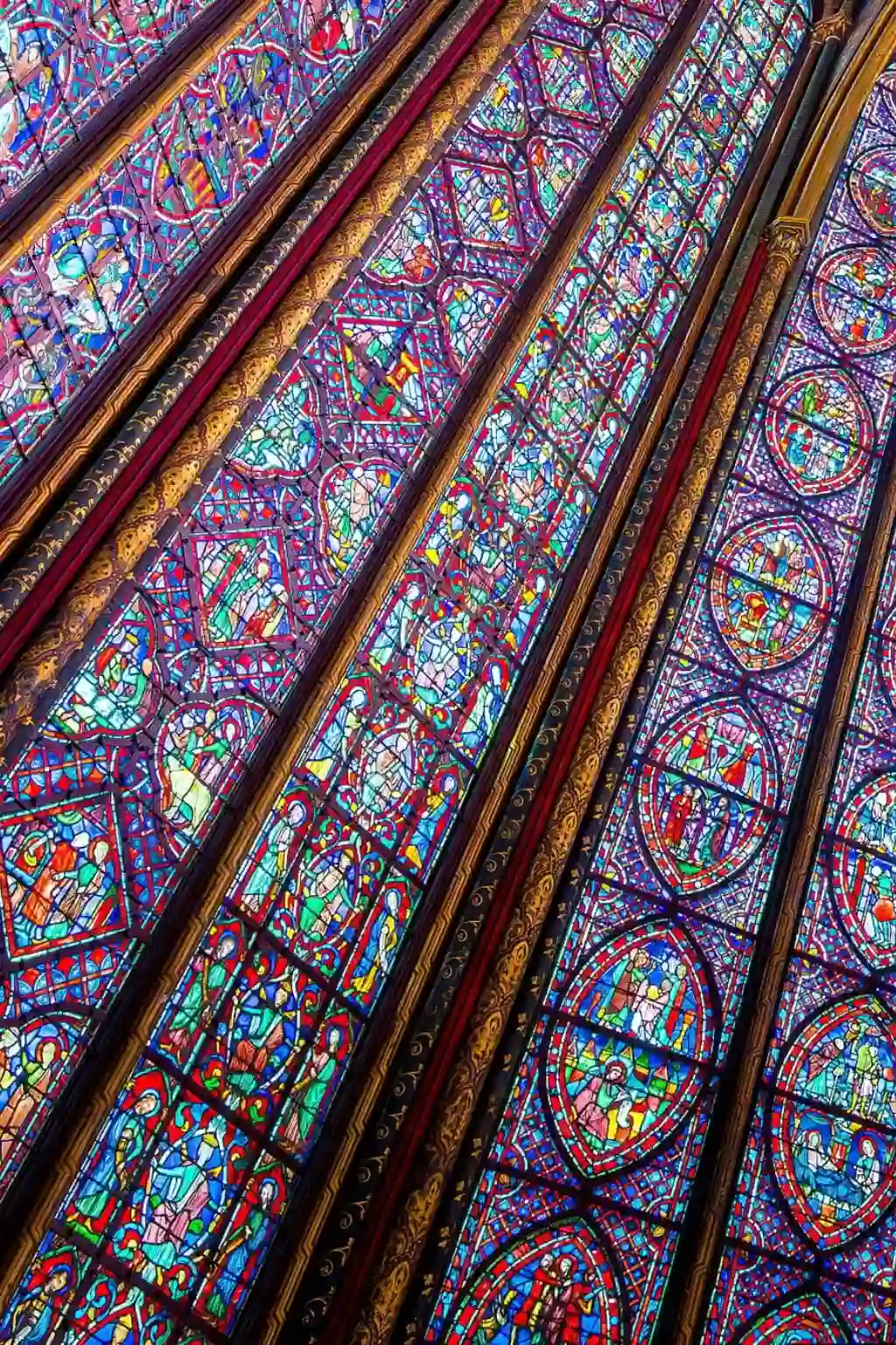 Stained glass rose window